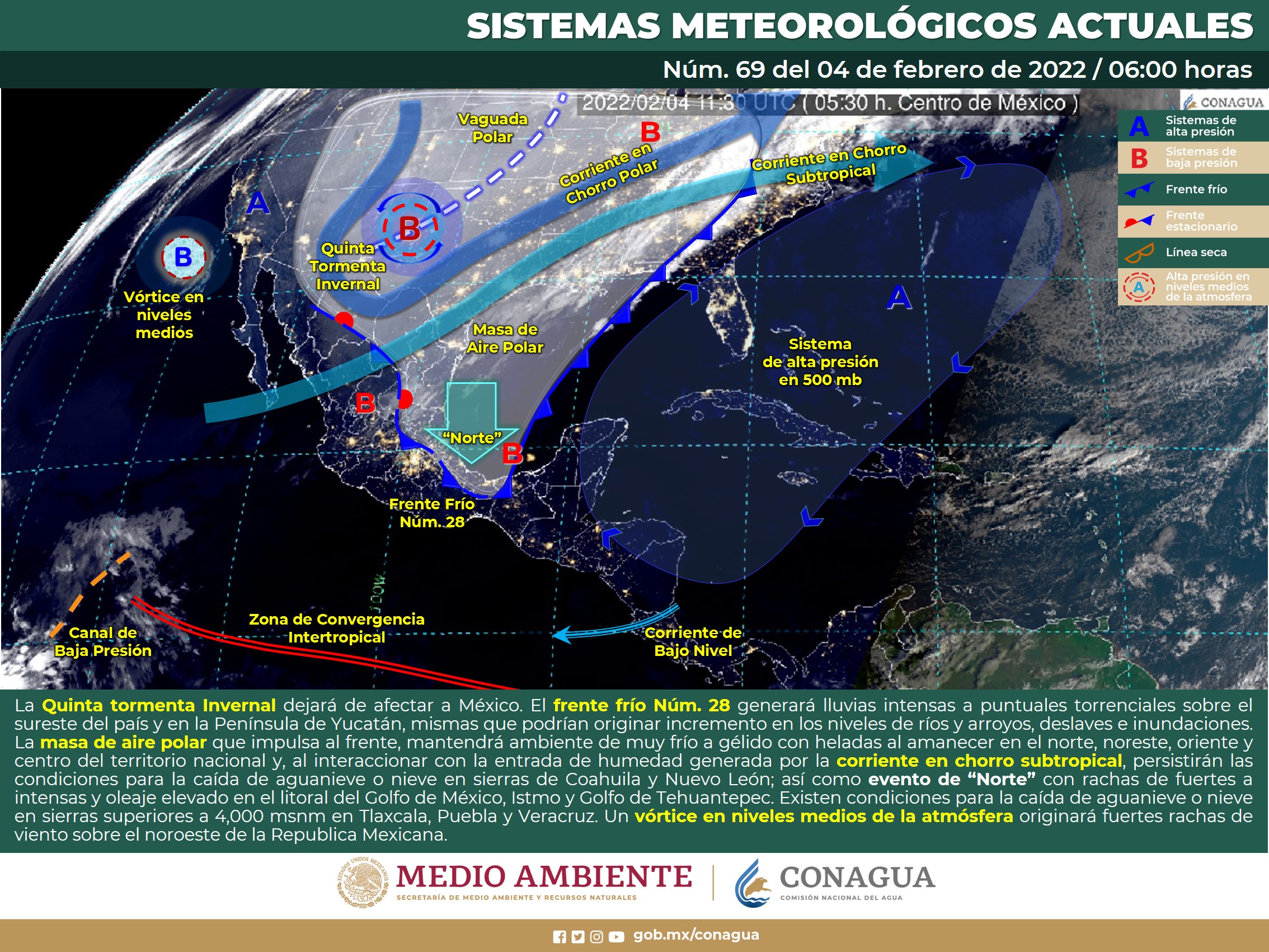 Reporte del clima nacional para hoy viernes