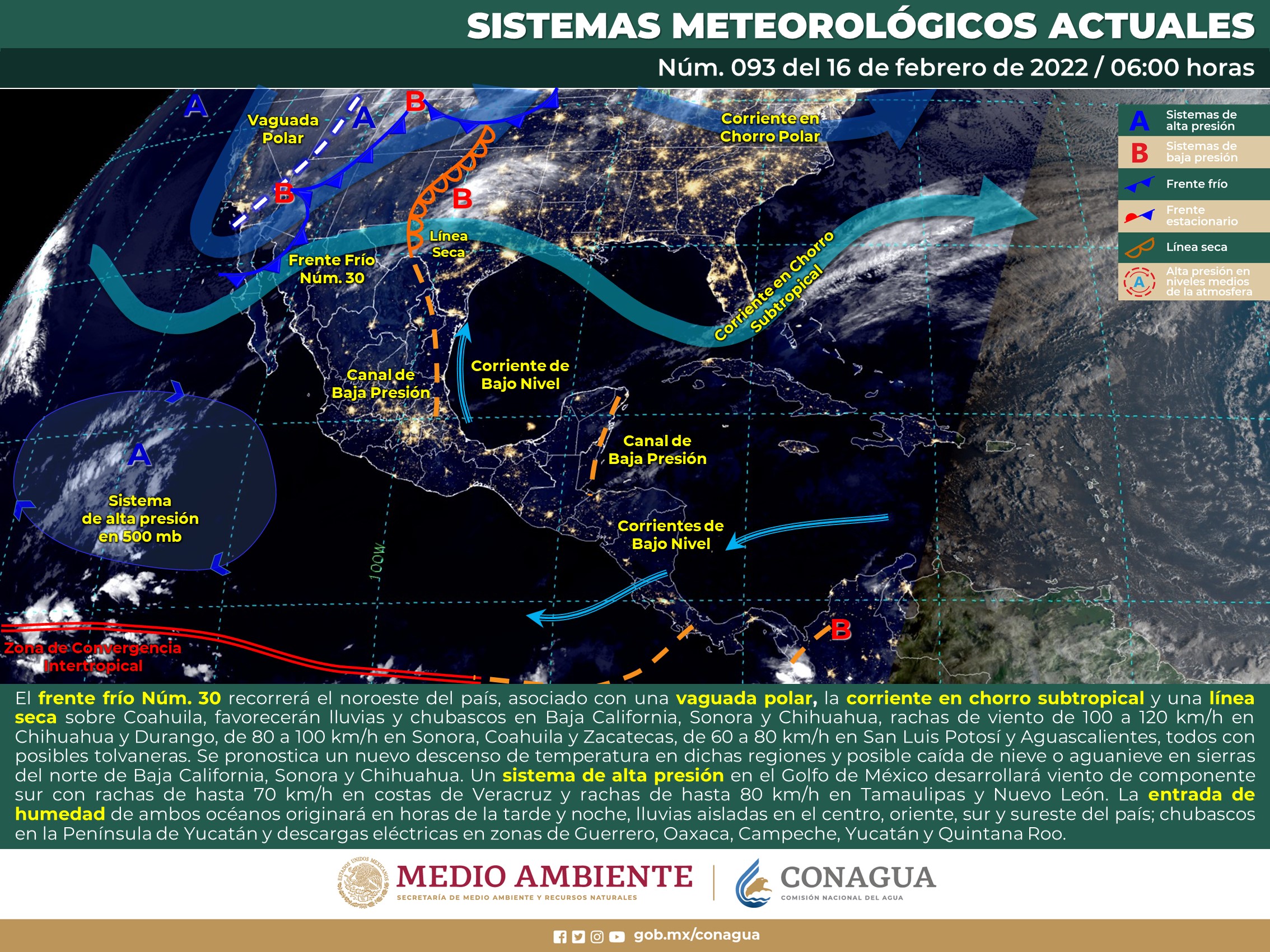 Reporte del clima para hoy miércoles