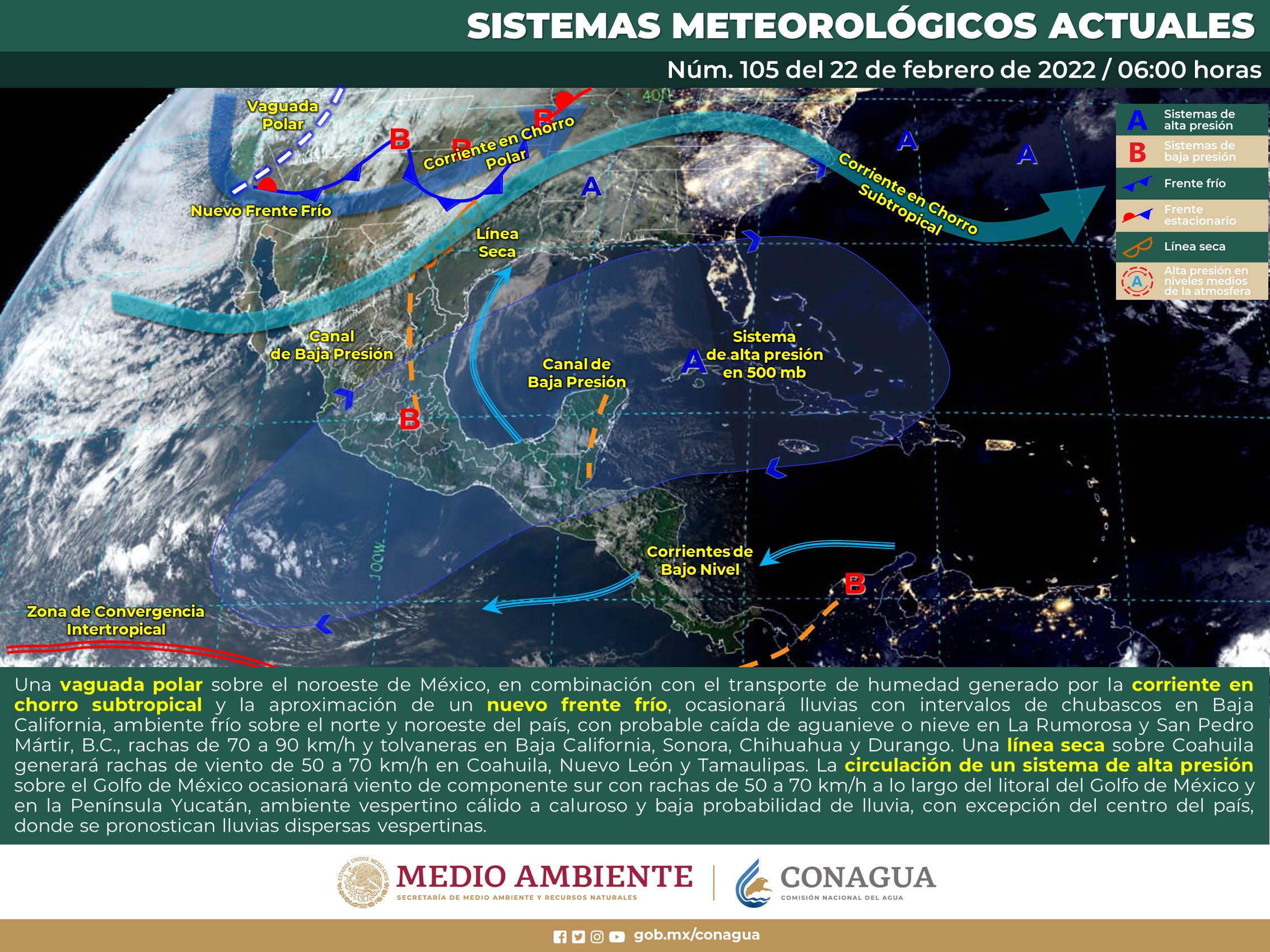 Reporte del meteorológico nacional para hoy