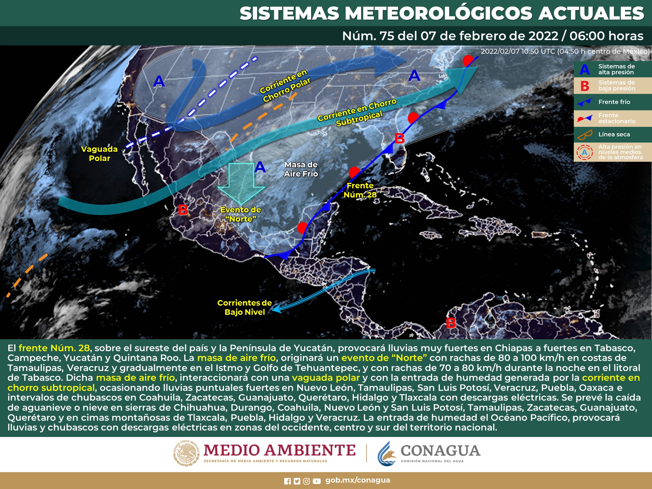 Reporte para este lunes del meteorológico nacional