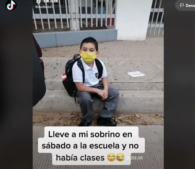 Tío despistado se vuelve viral por error al llevar a su sobrino a la escuela