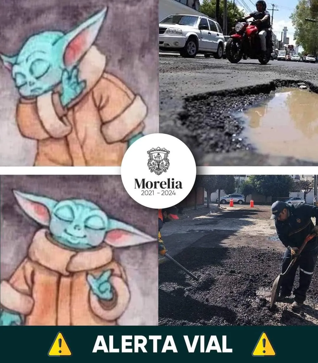 meme sobre bacheo morelianos