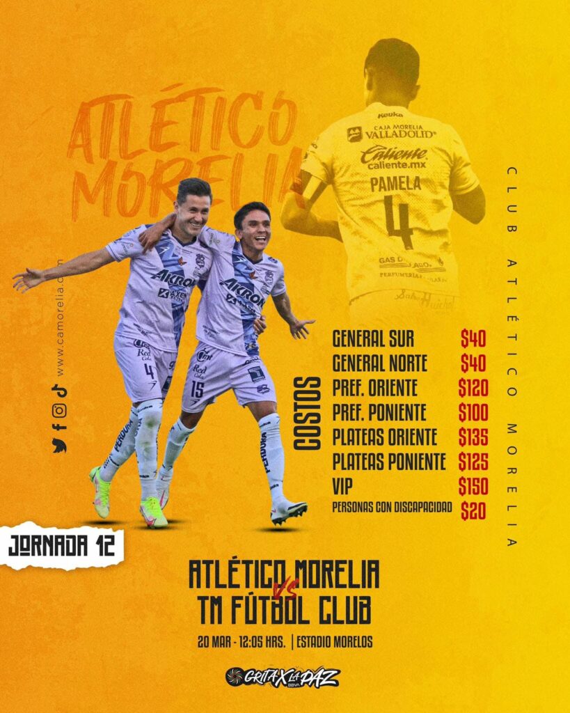 Desde 20 pesos entrada al Morelos para ver al Atlético Morelia