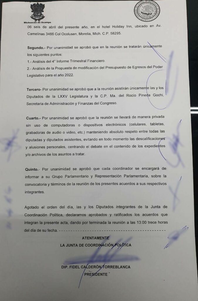 En encerrona sin celulares los 40 diputados de Michoacán revisan finanzas