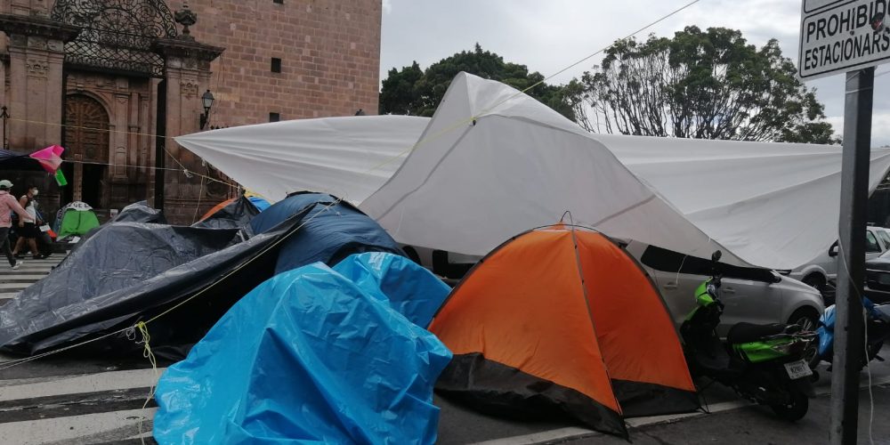 Plantones y bloqueos frenaron economía del Centro Histórico en Morelia