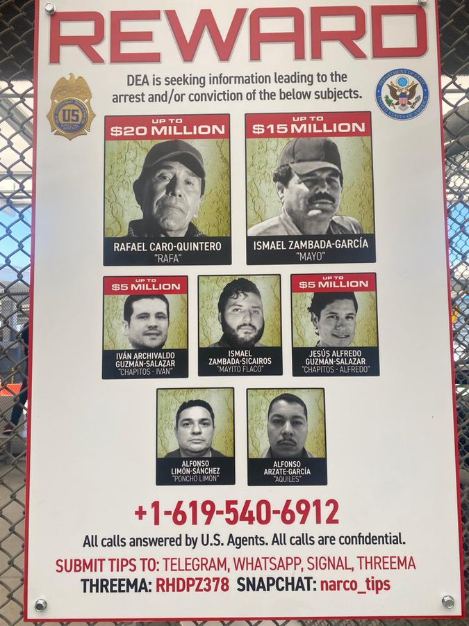 Va DEA por Mayo Zambada, Caro Quintero y otros del Cártel de Sinaloa