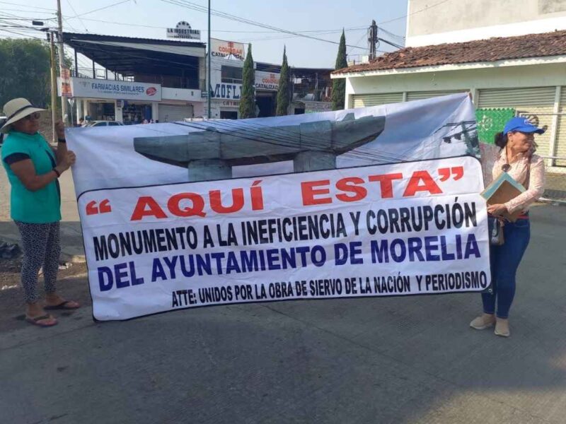 Vecinos de Siervo de la Nación amenazan con bloquear vialidades de Morelia para protestar en contra de la obra del puente vehicular 13