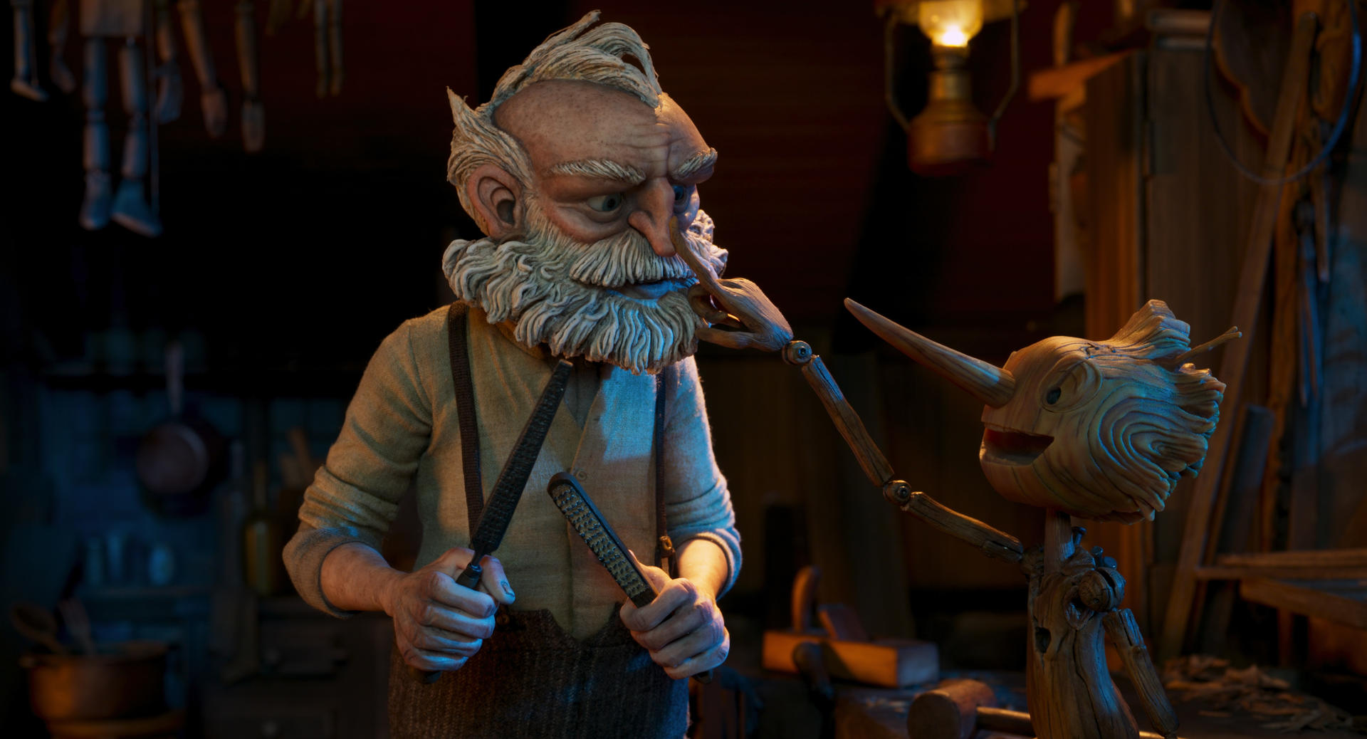 Revelan primeras imágenes de la cinta "Pinocho" de Guillermo del Toro