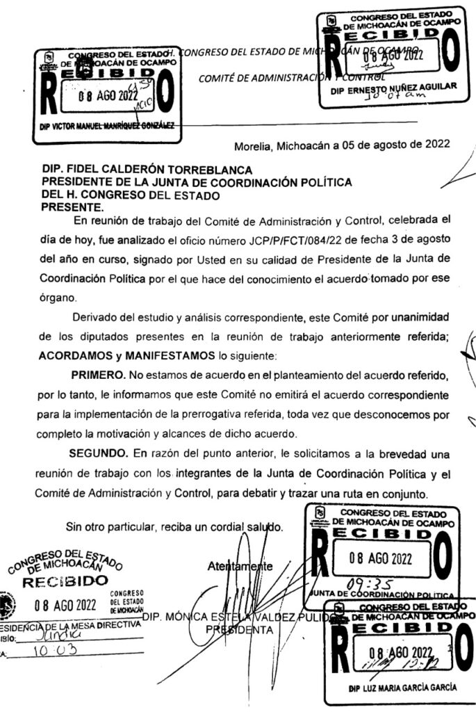 Comité de Administración se opone a reparto de 10 millones a diputados