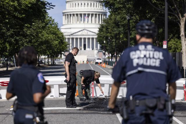 Hombre se suicida tras estrellar su auto y disparar cerca del Capitolio