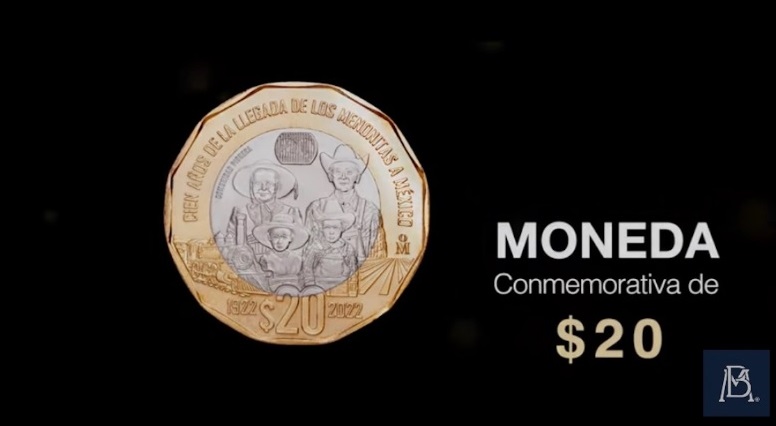 nueva moneda 20 pesos menonita