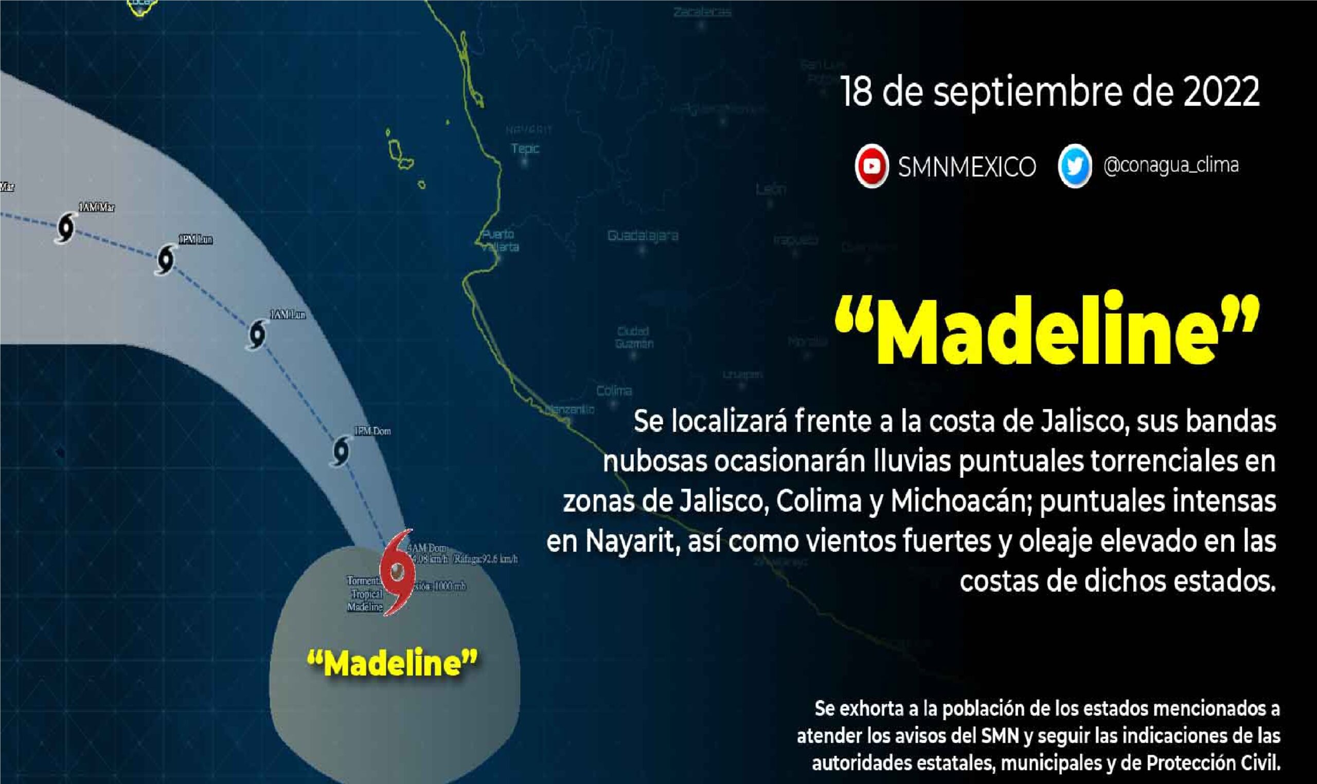 Prevén lluvias torrenciales en Michoacán por Madeline