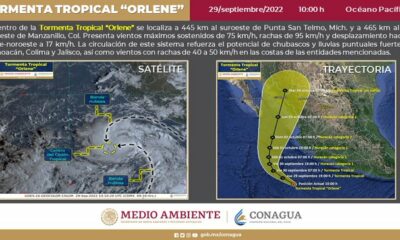 Se forma en el Pacífico la tormenta Orlene con potencial de huracán
