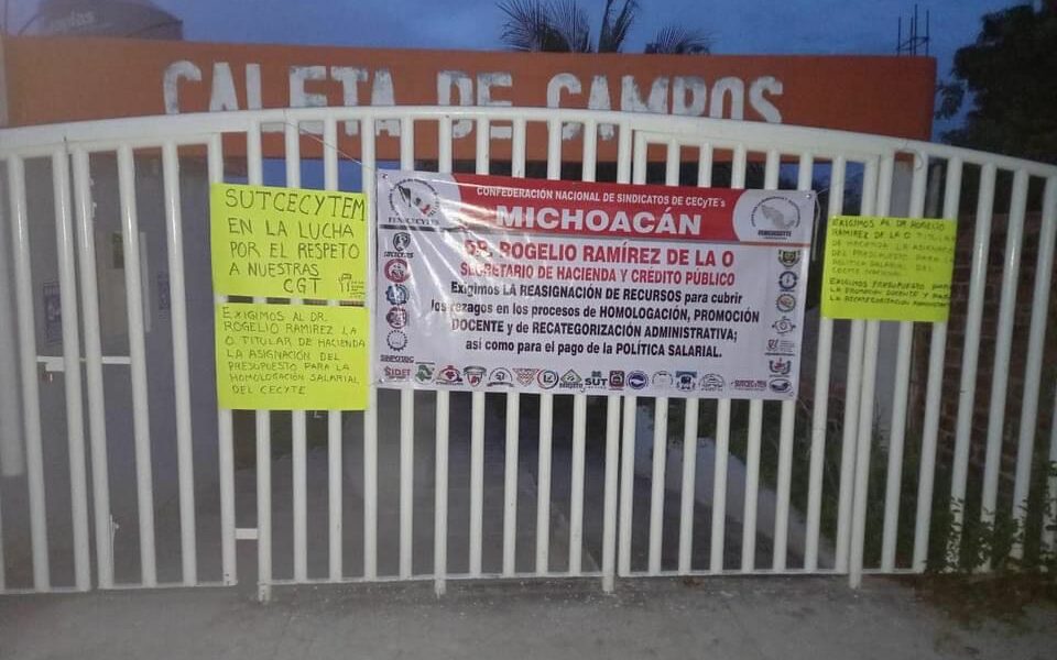 SUTCECYTEM paraliza planteles en Michoacán por paro nacional