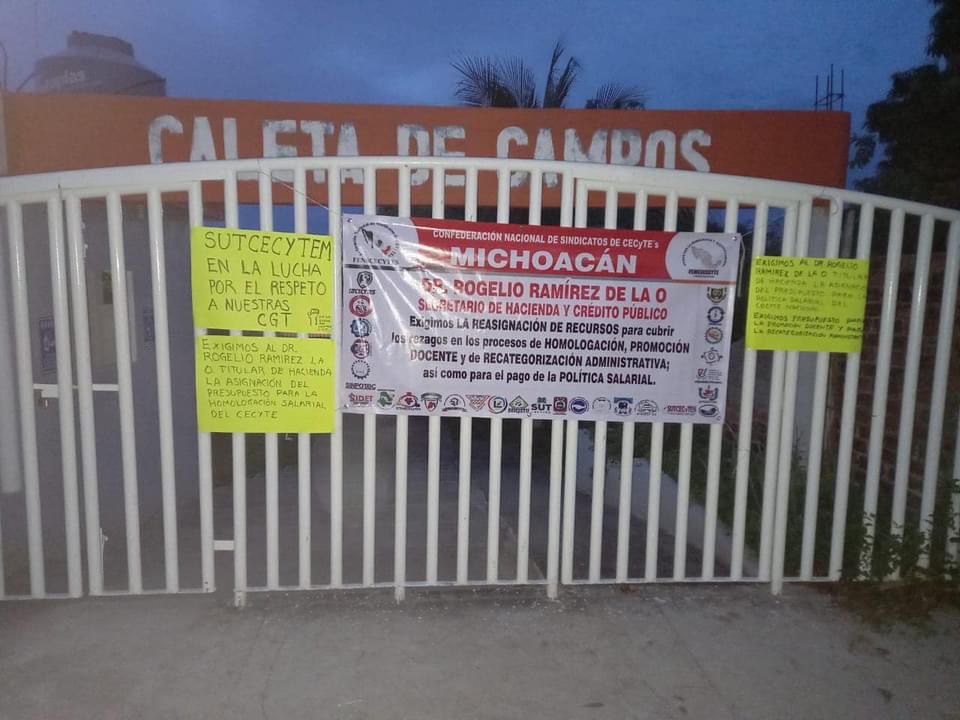 SUTCECYTEM paraliza planteles en Michoacán por paro nacional