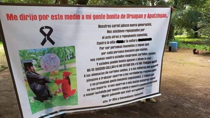 Aparecen “narcomantas” en Uruapan y Apatzingán