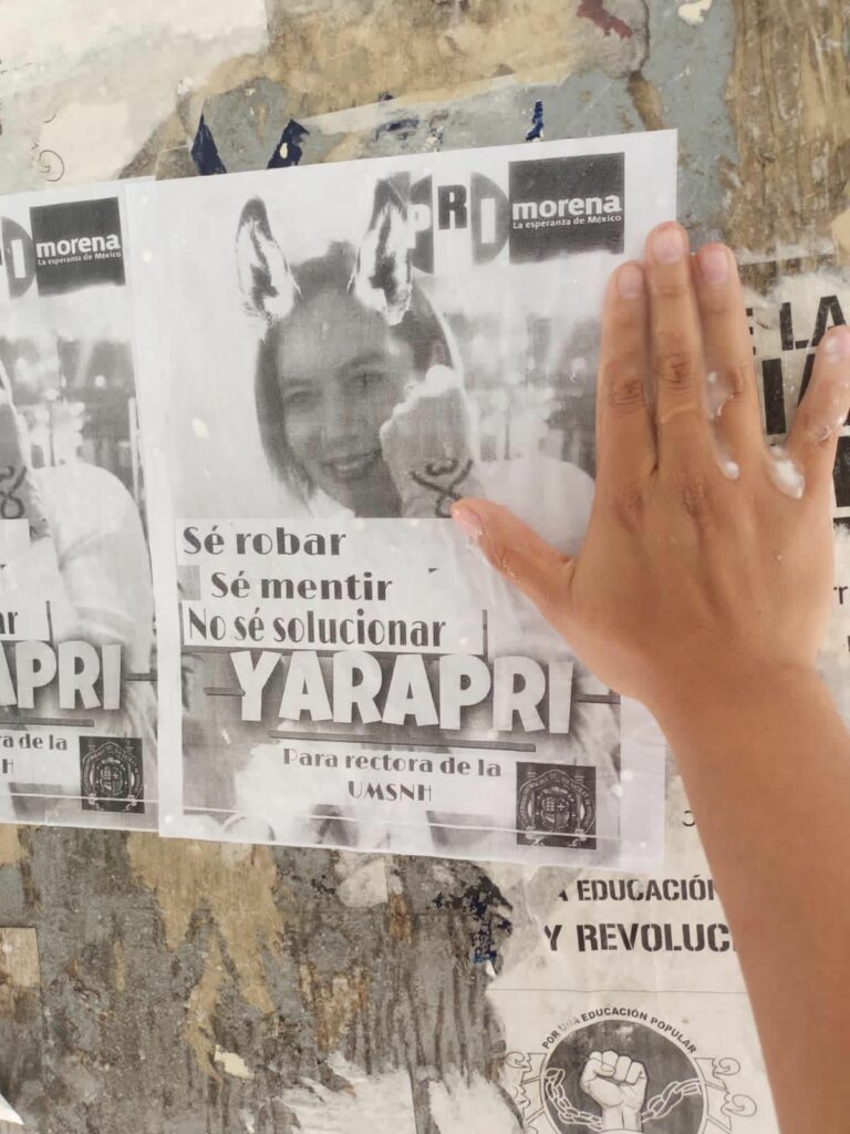 CENEM se manifiesta contra Yarabí Ávila al interior de CU