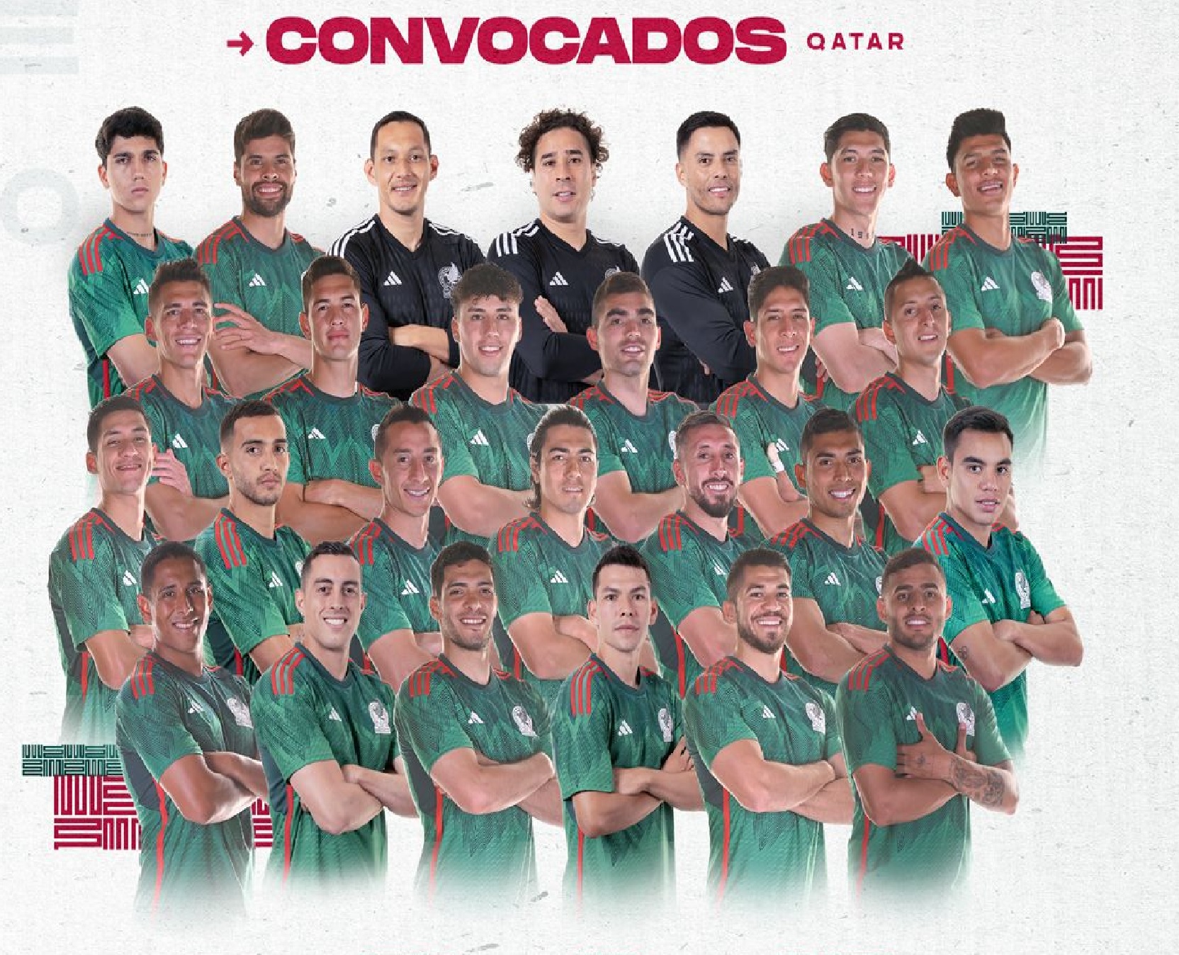 Estos son los 26 futbolistas mexicanos seleccionados para Qatar 2022