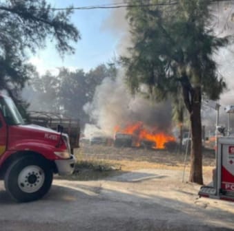 Se incendia corralón de la Fiscalía General en Morelia