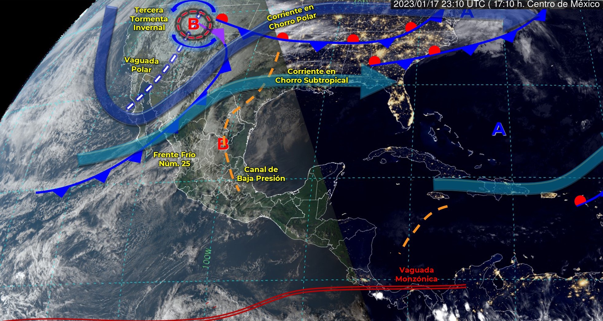 Meteorológico Nacional prevé caída de nieve por tormenta invernal