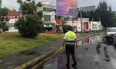 Encharcamientos en Morelia a consecuencia de la lluvia de esta tarde