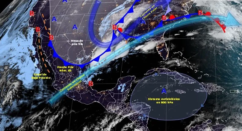 Clima México: El frente frío 52 provocará lluvias