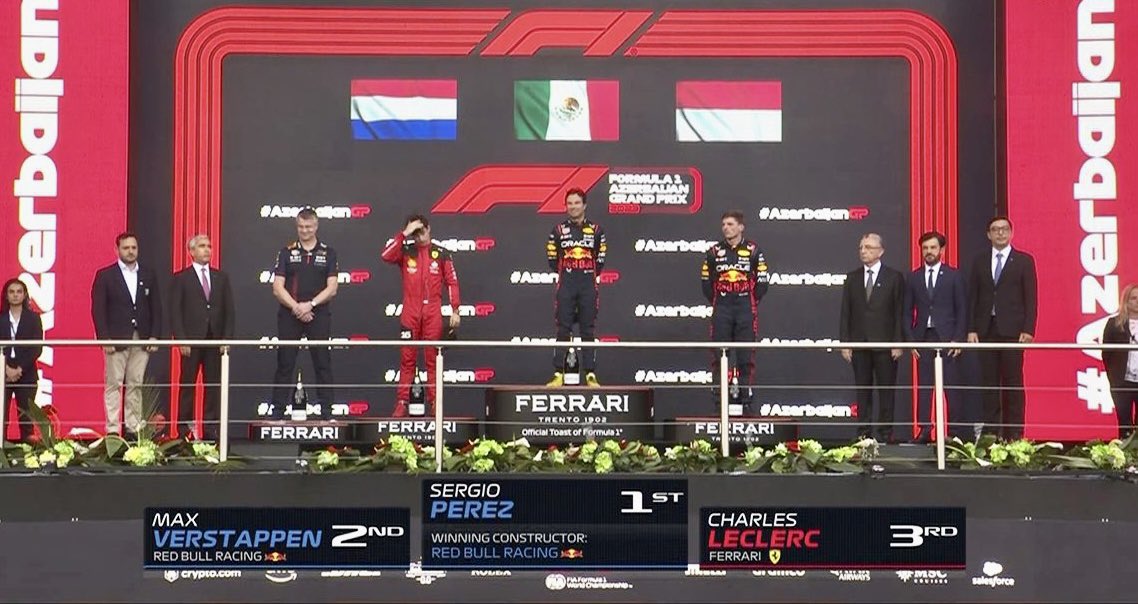 Checo Pérez sube al podio en Gran Premio de Azerbaiyán
