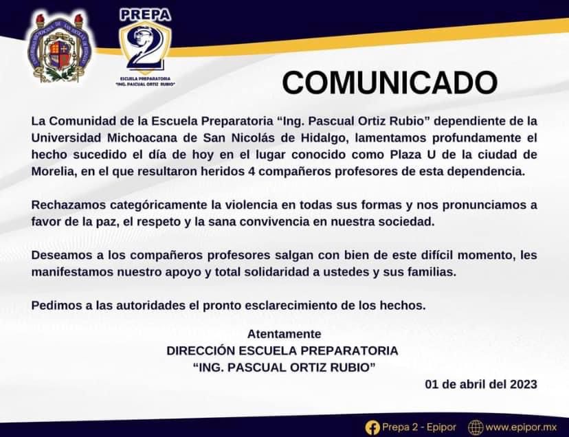 Tras ataque contra profesores, “prepa 2” pide se aclaren los hechos