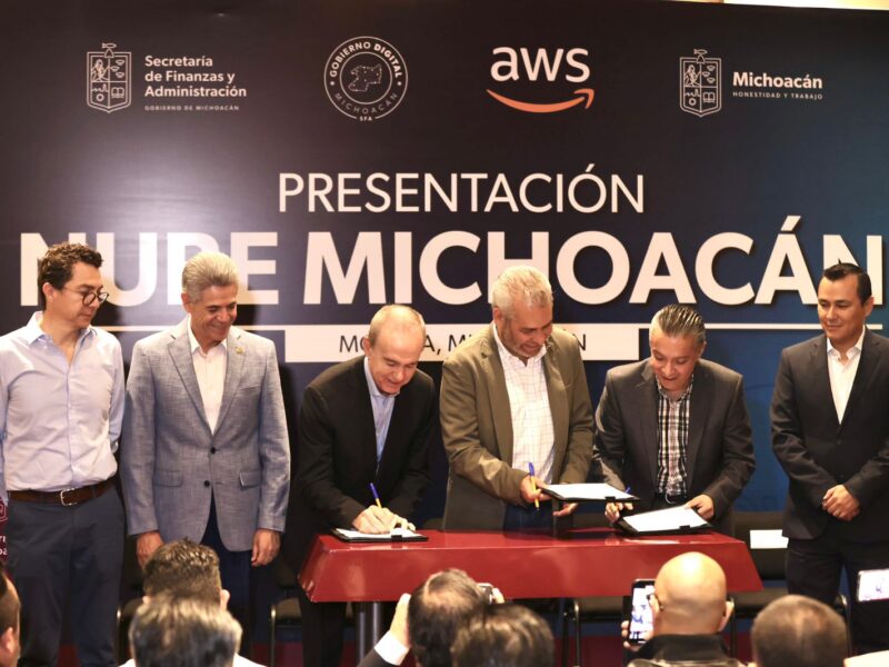 Bedolla y Amazon presentan Nube Michoacán, plataforma que reforzará el gobierno digital