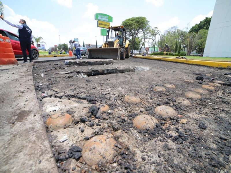 Mala calidad de obras repavimentadas en Morelia, salen a relucir con lluvia