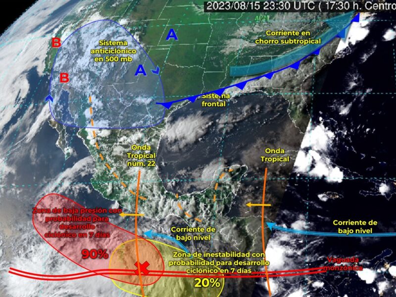 Clima México: Ciclón tropical y monzón provocarán más lluvias