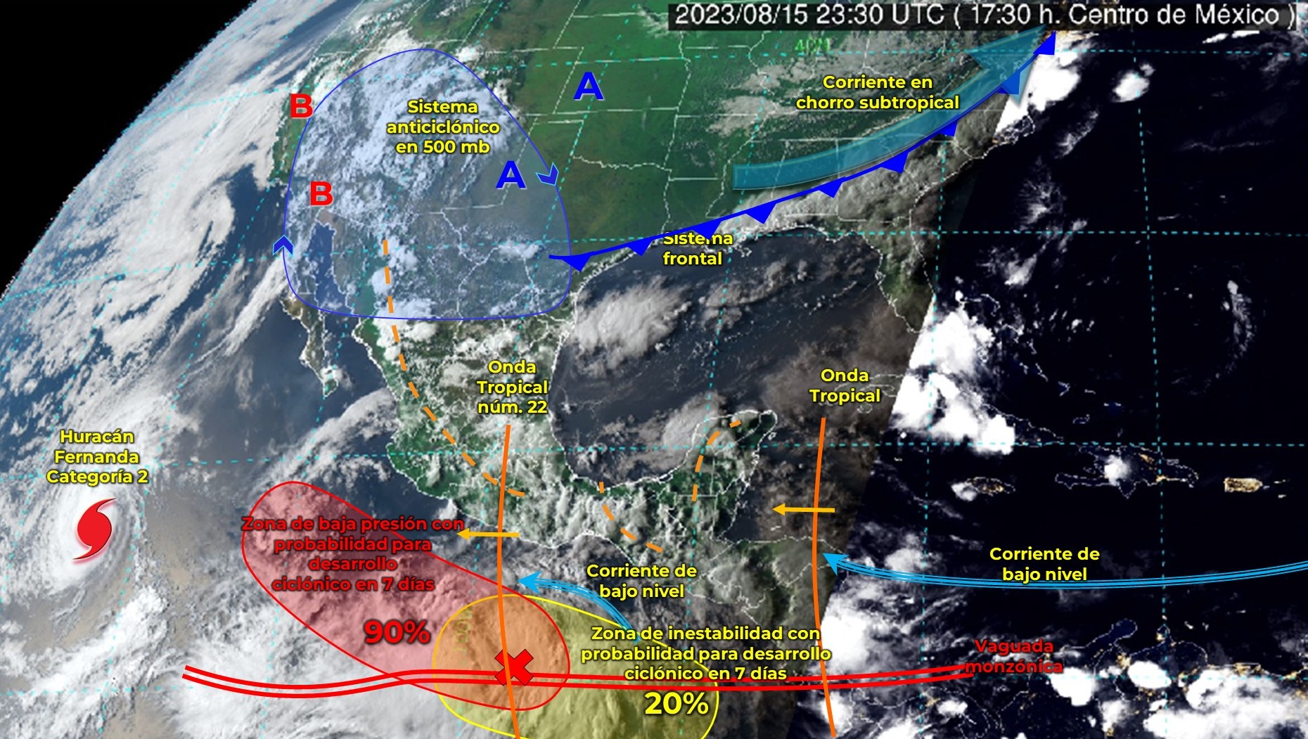 Clima México: Ciclón tropical y monzón provocarán más lluvias
