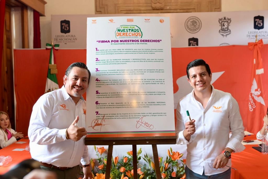 Firman diputados de Movimiento Ciudadano agenda por Derechos de las Michoacanas