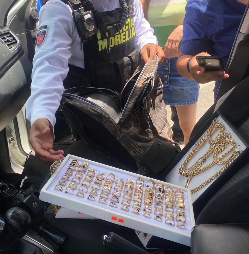 Policía Morelia captura a presunto ladrón y recupera joyas robadas