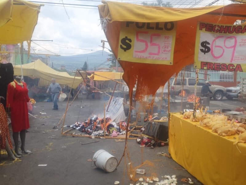 Ocho heridos en explosión de tanque de gas en mercado sobre ruedas