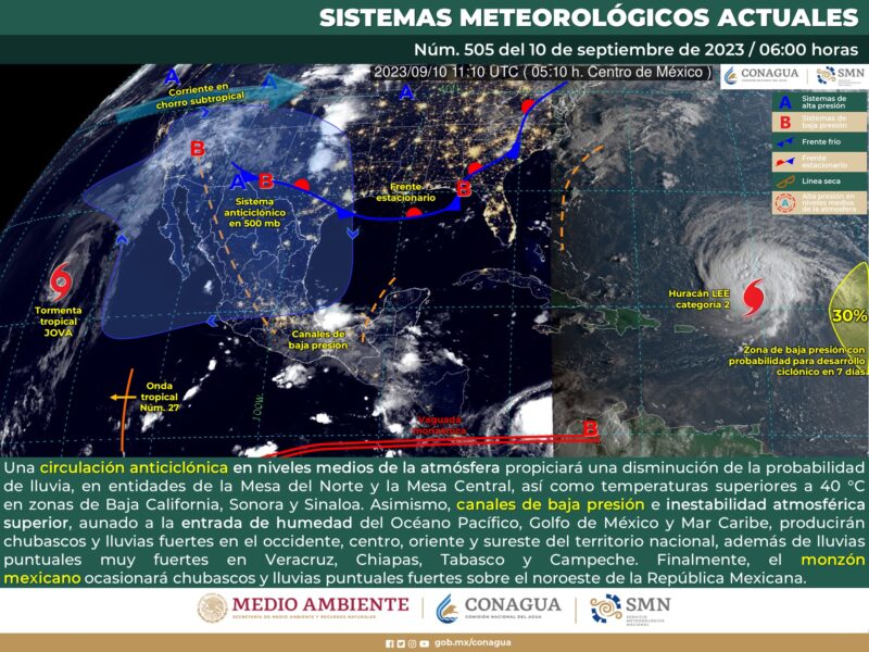 Se prevén lluvias muy fuertes en al menos 4 estados en México