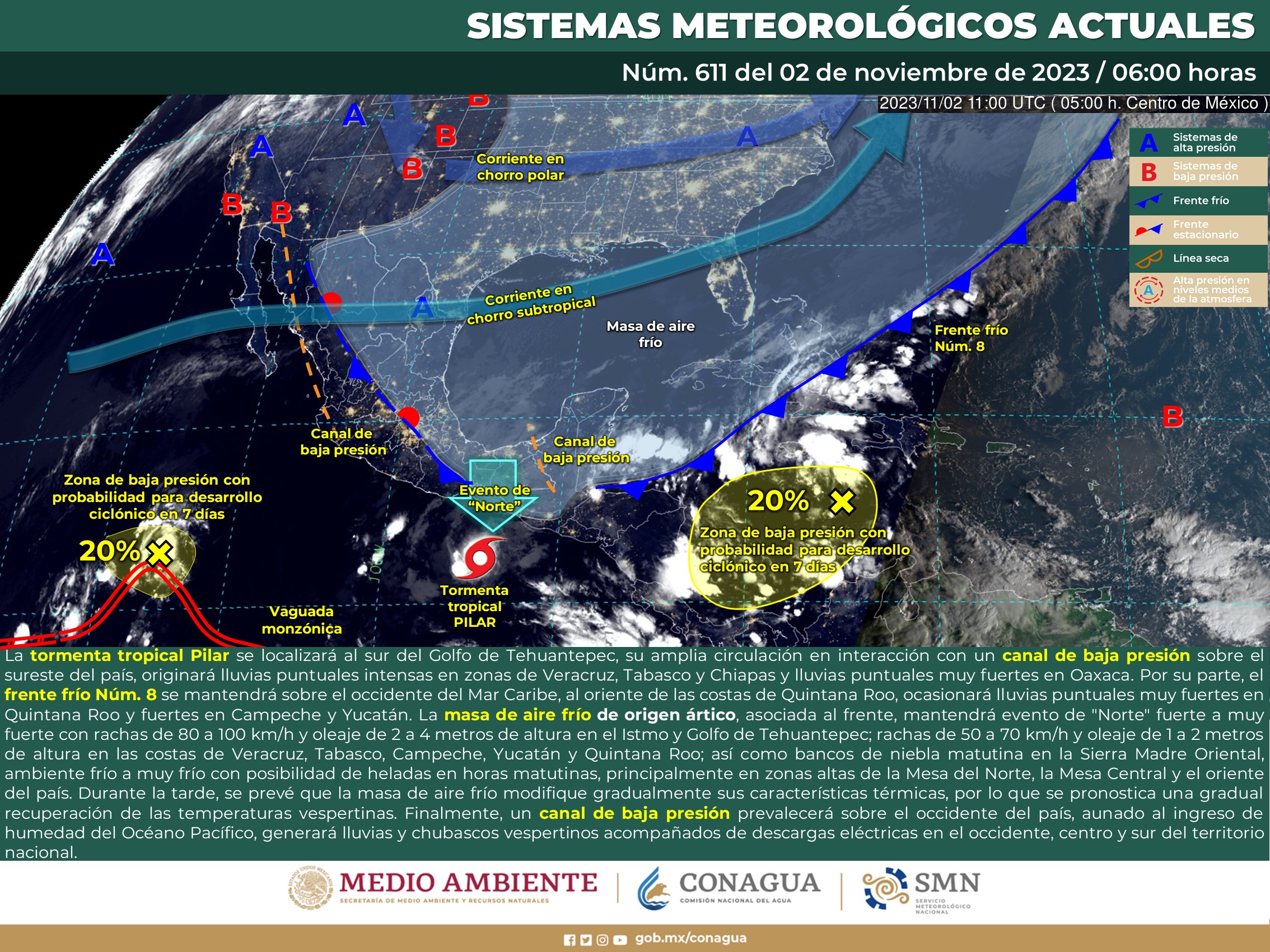 Se mantiene pronóstico de lluvias intensas en al menos 3 estados de México