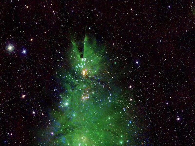 Aparece árbol de Navidad en el espacio