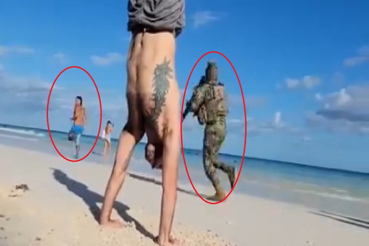 Clase de yoga capta persecución de presunto delincuente