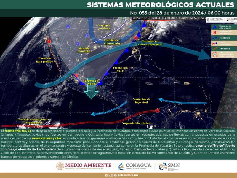 Se esperan lluvias intensas en al menos 4 estados en México