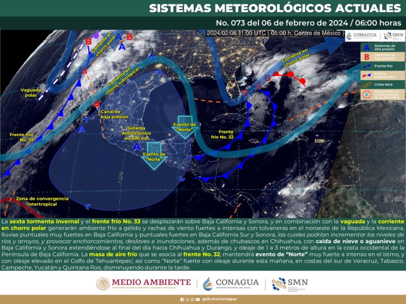 Se produce la sexta tormenta invernal en territorio de México