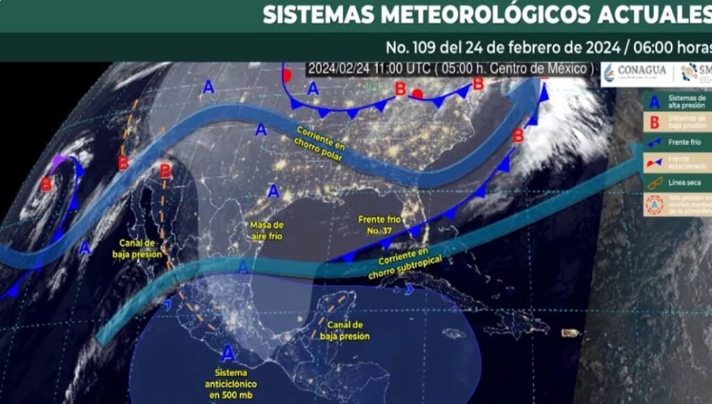 El clima en México para hoy frente frío