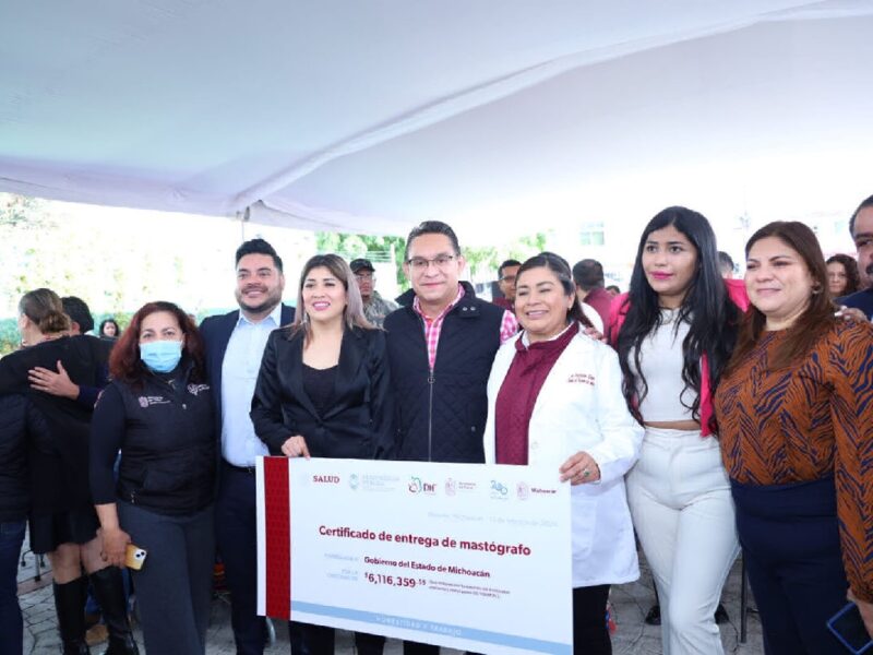 entregan a Michoacán mastógrafo para diagnóstico de cáncer de mama