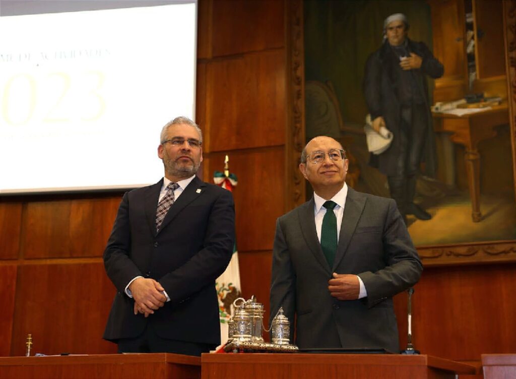 Gobernador de Michoacán y presidente del Poder Judicial sostienen encuentro