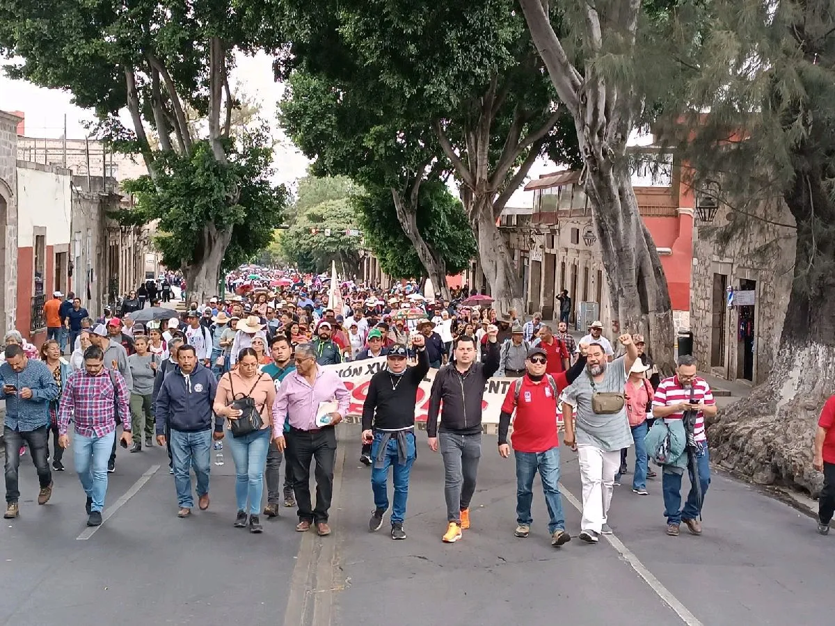Anuncia CNTE Poder de Base marcha para este jueves en Morelia; bloquearán vialidades
