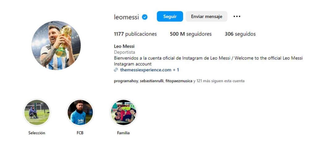 Messi rompe récord en Instagram