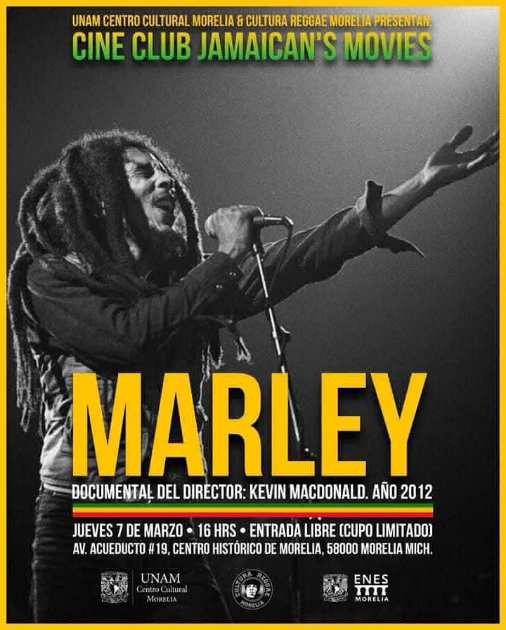 Ciclo de Reggae en la UNAM cartel Bob Marley