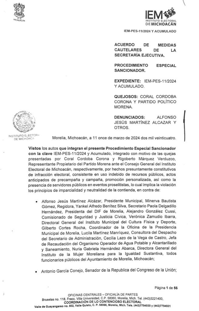El IEM apercibe a Alfonso Martínez- documento 3