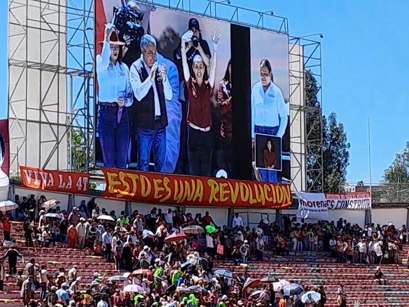 Morena señala grilla en evento de Sheinbaum en Morelia Michoacán