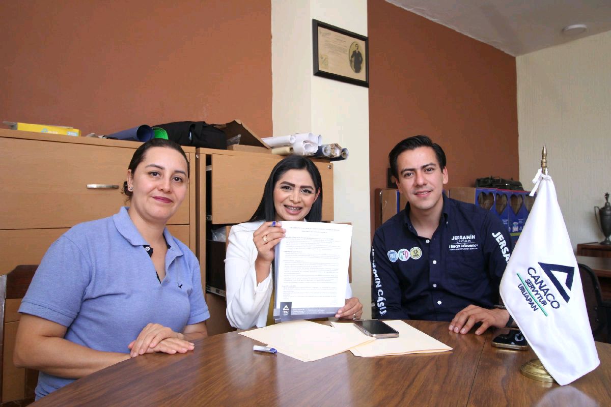 Araceli Saucedo compromete por con la CANACO Uruapan